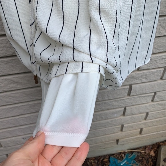 Ci Sono Striped Shirt Dress Off white/Navy S - Picture 7 of 9